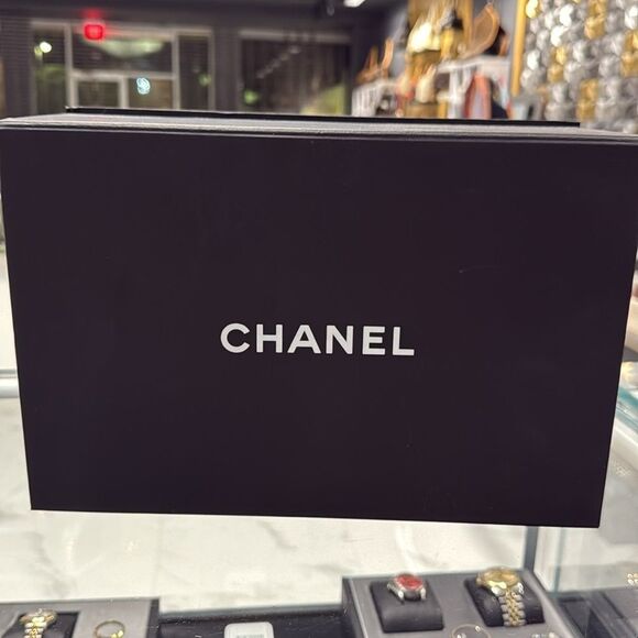 Authentic! BLACK Chanel Quilted Leather Dad Sandals box & dust covers SIZE 38C - Picture 10 of 10